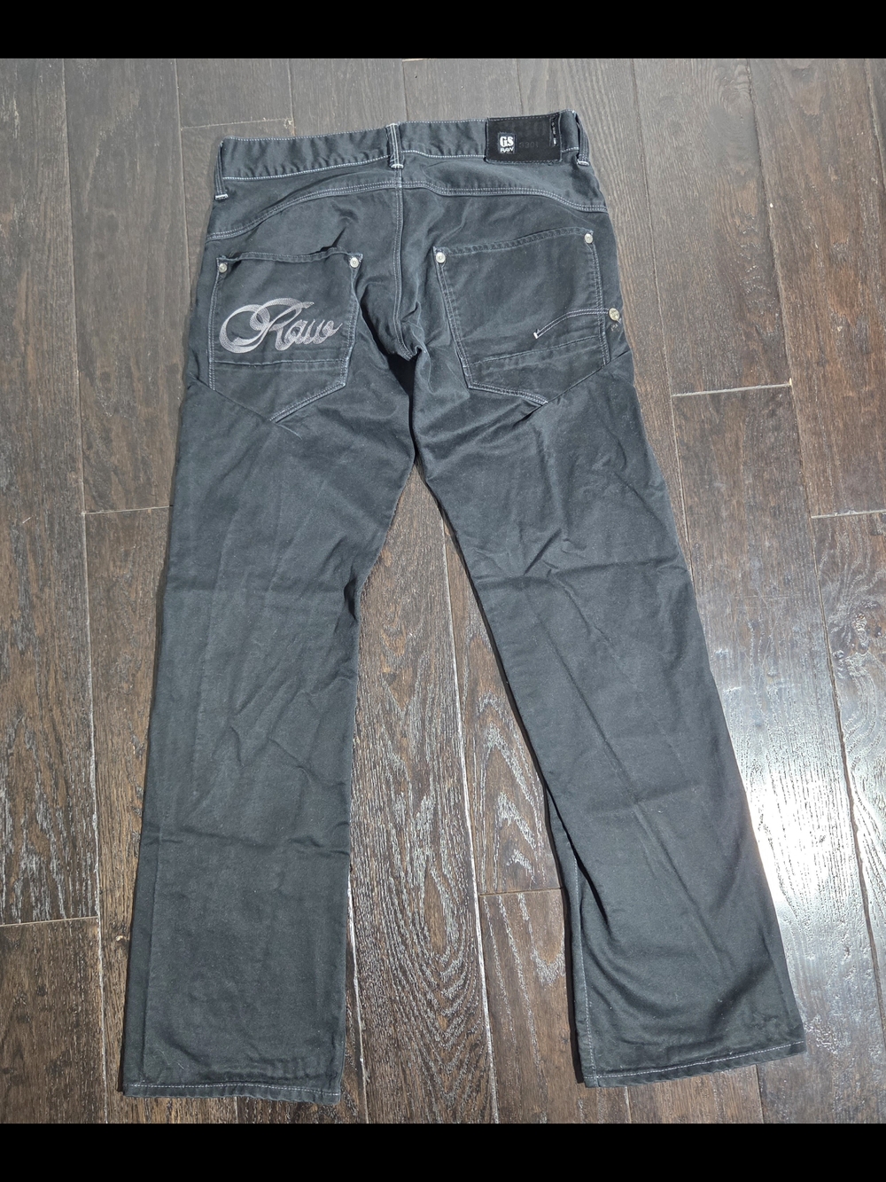 G-Star Raw Denim 3301 Mens Black Button Fly Jean Size 31x32